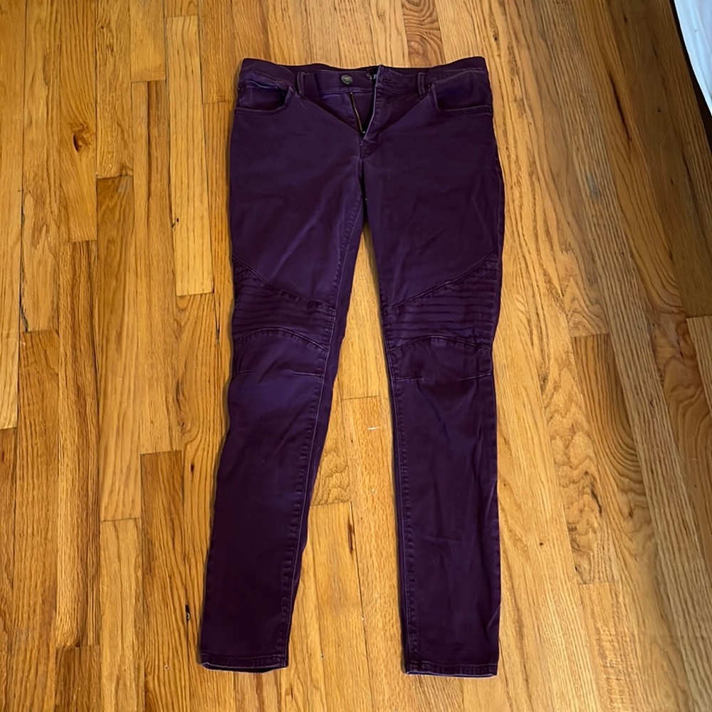 Y2K Purple Moto Skinny Jeans- Size 6